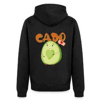 Petite amie, petit ami, homme, partenaire de la Saint-Valentin - Veste à capuche bio Premium Unisexe - noir - Dos - Nico (187cm)