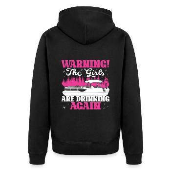 Pontoon Queen -Boat Pontoon -Women - Unisex Premium Organic Zip Hoodie - black - Back - Nico (187cm)