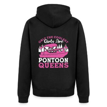 Pontoon Queen -Boat Pontoon -Women - Unisex Premium Organic Zip Hoodie - black - Back - Nico (187cm)