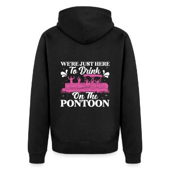 Pontoon Queen -Boat Pontoon -Women - Unisex Premium Organic Zip Hoodie - black - Back - Nico (187cm)