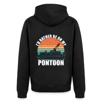 Pontoon Queen -Boat Pontoon -Women - Unisex Premium Organic Zip Hoodie - black - Back - Nico (187cm)