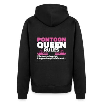 Pontoon Queen -Boat Pontoon -Women - Unisex Premium Organic Zip Hoodie - black - Back - Nico (187cm)
