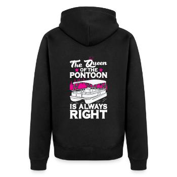 Pontoon Queen -Boat Pontoon -Women - Unisex Premium Organic Zip Hoodie - black - Back - Nico (187cm)