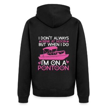 Pontoon Queen -Boat Pontoon -Women - Unisex Premium Organic Zip Hoodie - black - Back - Nico (187cm)