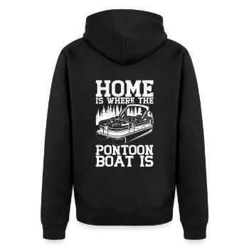 Pontoon Queen -Boat Pontoon -Women - Unisex Premium Organic Zip Hoodie - black - Back - Nico (187cm)