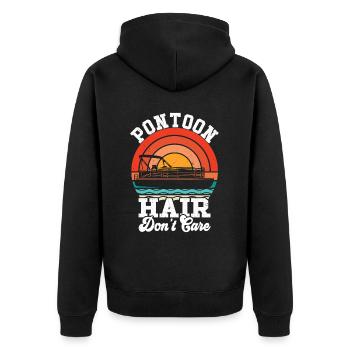 Pontoon Queen Boat Pontoon Women - Unisex Premium Organic Zip Hoodie - black - Back - Nico (187cm)