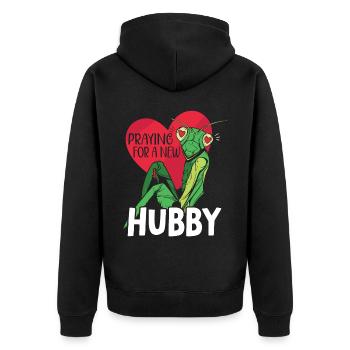 Prier pour un nouveau mari par Entomologie de la mante religieuse - Veste à capuche bio Premium Unisexe - noir - Dos - Nico (187cm)