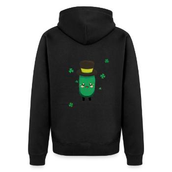saint patrick's day - Cucumber - Unisex Premium Organic Zip Hoodie - black - Back - Nico (187cm)