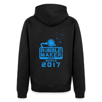 Diver Birthday Bubblemaker since March 2017 - Unisex Premium Organic Zip Hoodie - black - Back - Nico (187cm)