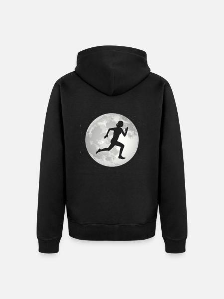 Full Moon - Female Running - - Unisex Premium Organic Zip Hoodie - black