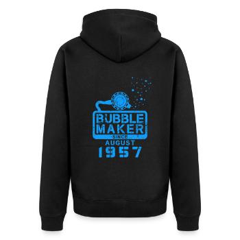 Plongeur Birthday Bubblemaker depuis août 1957 - Veste à capuche bio Premium Unisexe - noir - Dos - Nico (187cm)