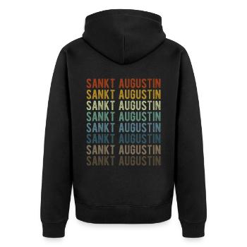 Sankt Augustin Town Rétro Vintage - Veste à capuche bio Premium Unisexe - noir - Dos - Nico (187cm)