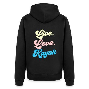 Life Love Kayak Kayaking Kayaking Kayakers - Unisex Premium Organic Zip Hoodie - black - Back - Nico (187cm)