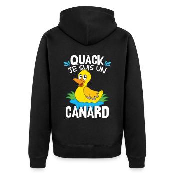 Je Suis Un Canard - Veste à capuche bio Premium Unisexe - noir - Dos - Nico (187cm)