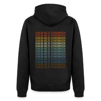 Schloß Holte-Stukenbrock Stadt Retro Vintage - Unisex Premium Organic Zip Hoodie - black - Back - Nico (187cm)