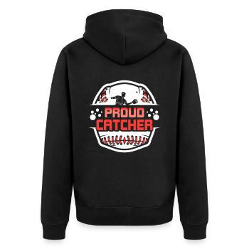 Fier receveur Joueur de baseball Hobby - Veste à capuche bio Premium Unisexe - noir - Dos - Nico (187cm)
