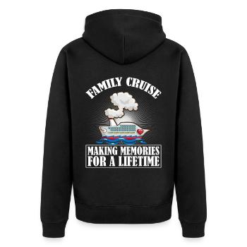 Coole Kreuzfahrt Kreuzfahrtschiff Familienurlaub - Unisex Premium Bio Zip Hoodie - Schwarz - Hinten - Nico (187cm)
