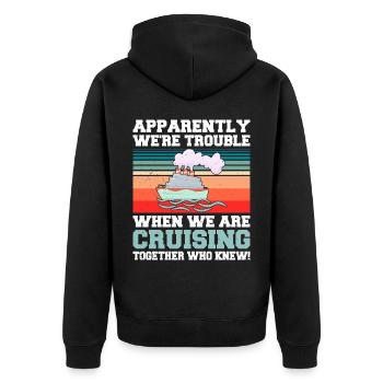 Coole Kreuzfahrt Kreuzfahrtschiff Familienurlaub - Unisex Premium Bio Zip Hoodie - Schwarz - Hinten - Nico (187cm)