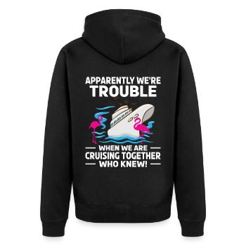 Coole Kreuzfahrt Kreuzfahrtschiff Familienurlaub - Unisex Premium Bio Zip Hoodie - Schwarz - Hinten - Nico (187cm)