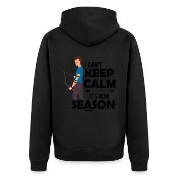 Archery Bow and Arrow Hunter - Unisex Premium Organic Zip Hoodie - black - Back - Nico (187cm)