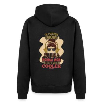 I'm A Saxophone Mom Just Like A Normal Mom Except - Unisex Premium Bio Zip Hoodie - Schwarz - Hinten - Nico (187cm)