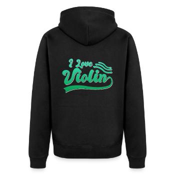 J’adore le violon - Veste à capuche bio Premium Unisexe - noir - Dos - Nico (187cm)