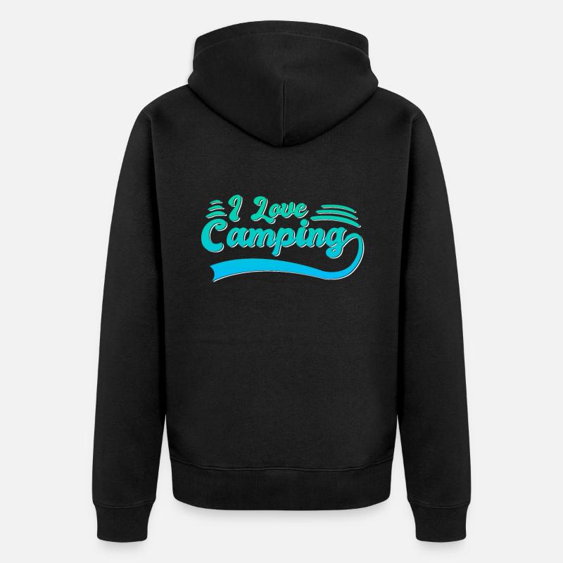 J’adore le camping - Veste à capuche bio Premium Unisexe - noir