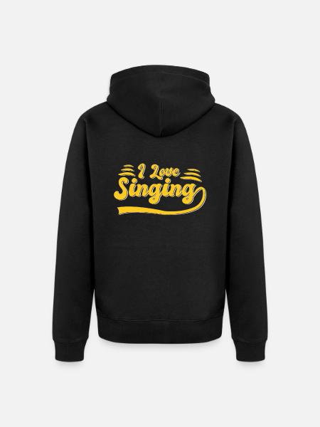 Ich liebe Singen - Unisex Premium Bio Zip Hoodie - Schwarz
