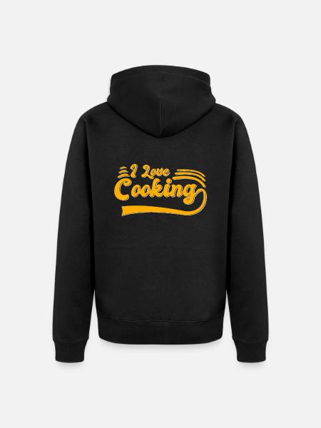 I love cooking - Unisex Premium Organic Zip Hoodie - black