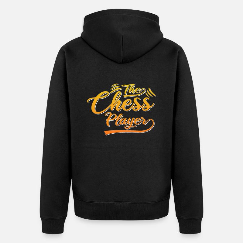 The chess player - Unisex Premium Organic Zip Hoodie - black