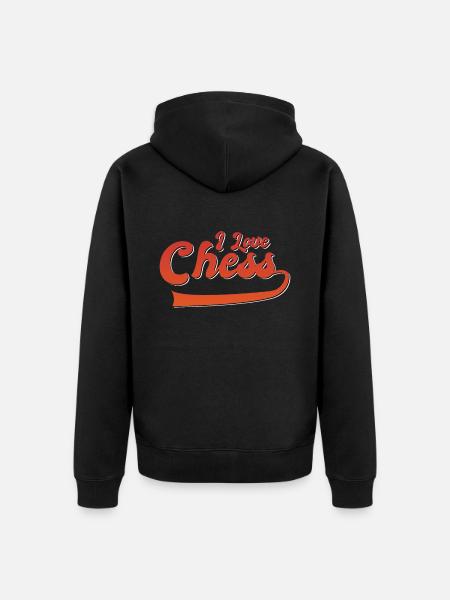 I love chess - Unisex Premium Organic Zip Hoodie - black