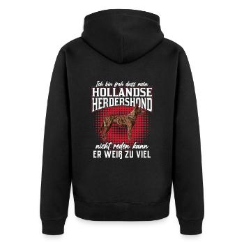 Mon Hollandse Herdershond en sait trop - Veste à capuche bio Premium Unisexe - noir - Dos - Nico (187cm)