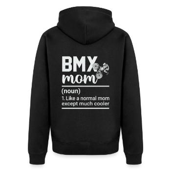 Bmx Mom Substantiv Fahrrad - Unisex Premium Bio Zip Hoodie - Schwarz - Hinten - Nico (187cm)