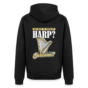 Tu veux toucher ma harpe ? T’es sérieux? Harpe - Veste à capuche bio Premium Unisexe - noir - Dos - Nico (187cm)