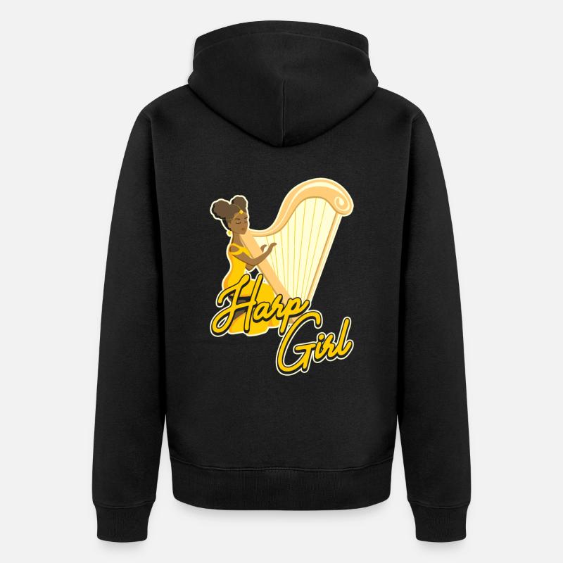 Harpe Fille Harfe - Veste à capuche bio Premium Unisexe - noir