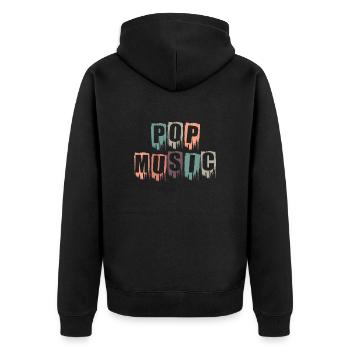Pop Music R'n'B Sänger Stars Rap - Unisex Premium Bio Zip Hoodie - Schwarz - Hinten - Nico (187cm)
