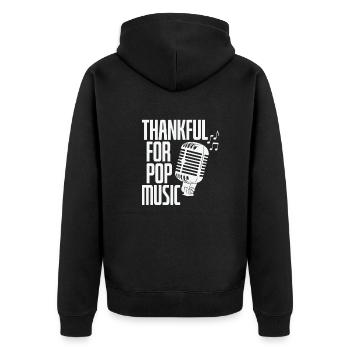 Thankful for Pop Music Sänger Stars - Unisex Premium Bio Zip Hoodie - Schwarz - Hinten - Nico (187cm)