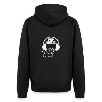 Pop Music Genre Sänger Stars R'n'B - Unisex Premium Bio Zip Hoodie - Schwarz - Hinten - Nico (187cm)