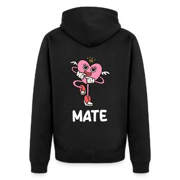 Petite amie, petit ami, homme, partenaire de la Saint-Valentin - Veste à capuche bio Premium Unisexe - noir - Dos - Nico (187cm)