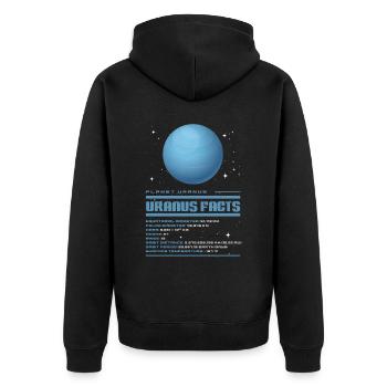 Uranus - Unisex Premium Bio Zip Hoodie - Schwarz - Hinten - Nico (187cm)