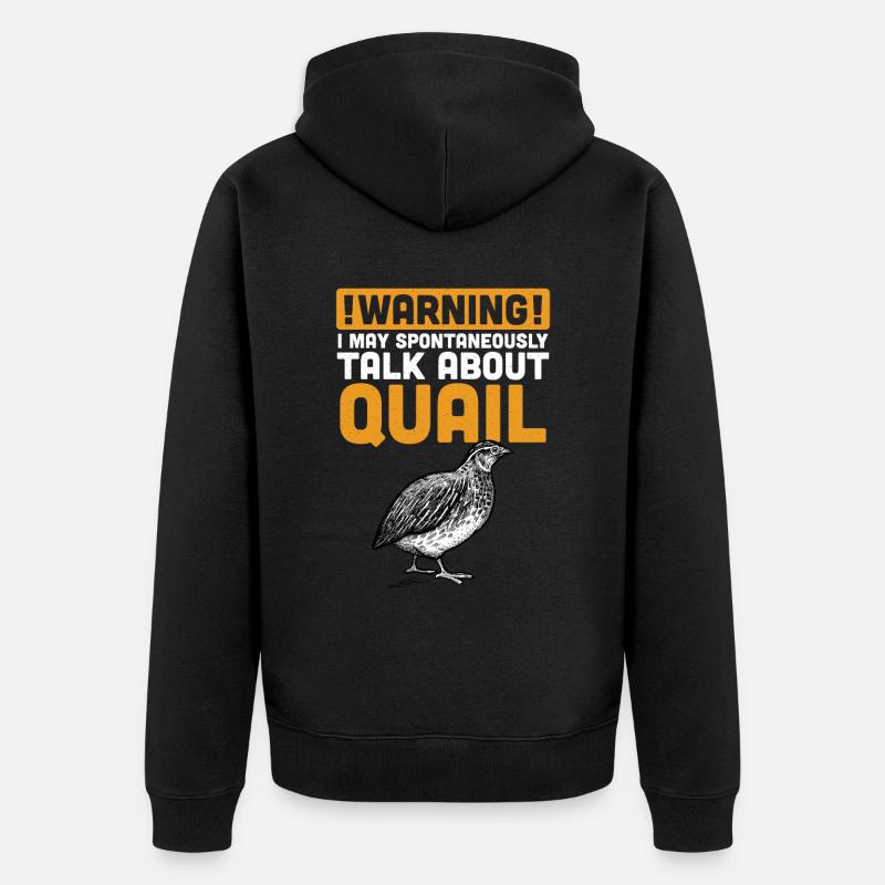 Cadeau d’oiseau de caille - Veste à capuche bio Premium Unisexe - noir