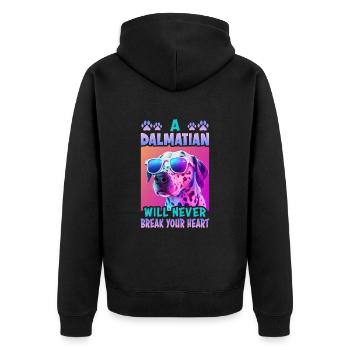 Dog saying Dalmatian design for dog lovers - Unisex Premium Organic Zip Hoodie - black - Back - Nico (187cm)