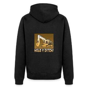 Crane operator design for excavator operators and construction workers - Unisex Premium Organic Zip Hoodie - black - Back - Nico (187cm)