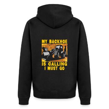 Crane operator design for excavator operators and construction workers - Unisex Premium Organic Zip Hoodie - black - Back - Nico (187cm)