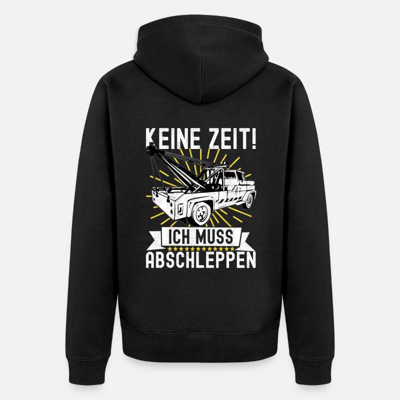 Abschleppwagen Abschleppdienst - Unisex Premium Bio Zip Hoodie - Schwarz