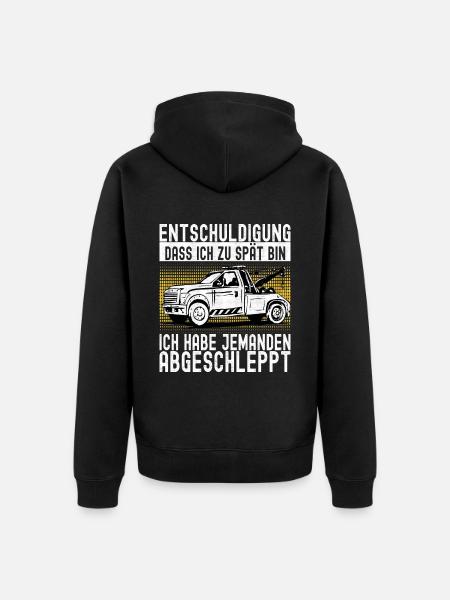 Abschleppwagen Abschleppdienst - Unisex Premium Bio Zip Hoodie - Schwarz