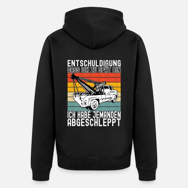 Abschleppwagen Abschleppdienst - Unisex Premium Bio Zip Hoodie - Schwarz