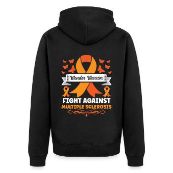 Multiple Sklerose Awareness - Unisex Premium Bio Zip Hoodie - Schwarz - Hinten - Nico (187cm)