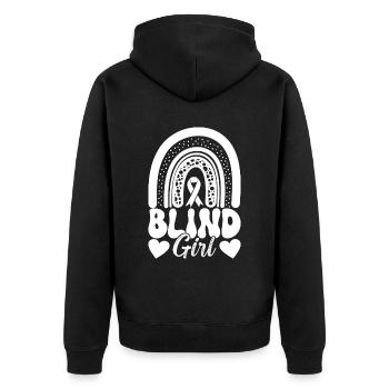 Déficience visuelle aveugle - Veste à capuche bio Premium Unisexe - noir - Dos - Nico (187cm)