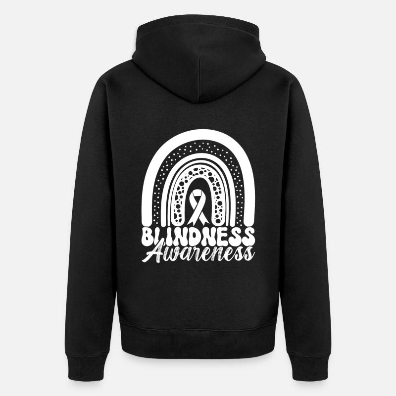 Blind Sehbehinderung - Unisex Premium Bio Zip Hoodie - Schwarz